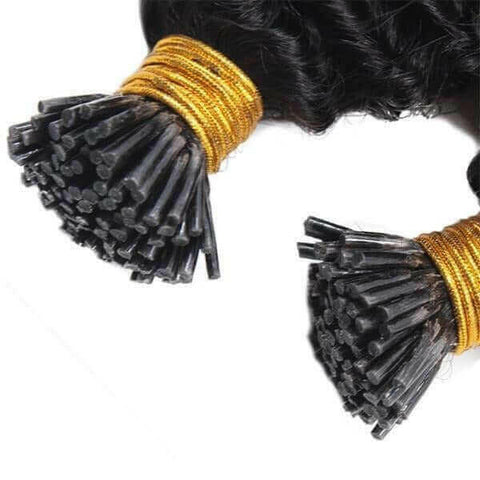 Kinky Curly Human Hair i Tip Microlinks Bulk Braiding Human Hair Bundl.