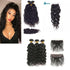 10A Grade 3/4 Water Wave Human Hair bundles with 4x4 Closures & 13x4