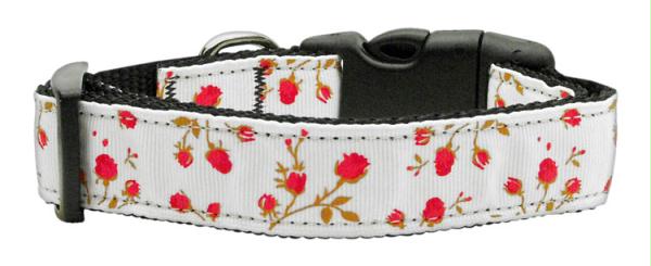 Mirage Pet Products 125-020 LGRD Roses Nylon Ribbon Collar Red Large