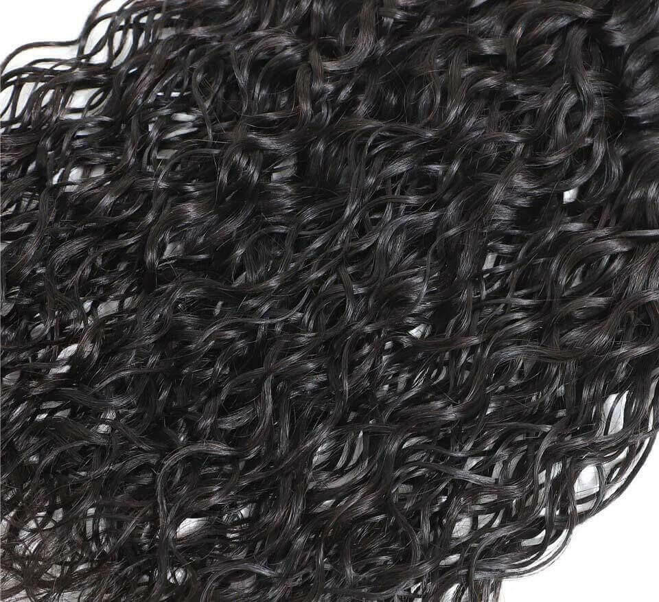 10A Grade 3/4 Water Wave Human Hair bundles with  4x4 Closures & 13x4.