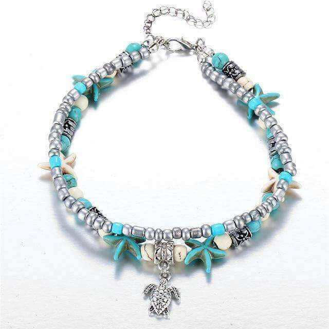 Ocean Theme Double Layer Anklet.