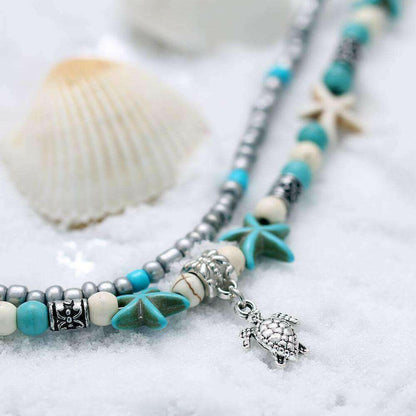 Ocean Theme Double Layer Anklet.