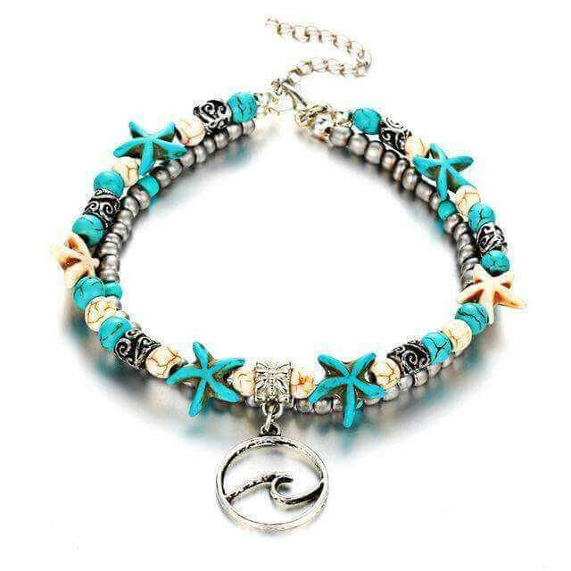 Ocean Theme Double Layer Anklet.