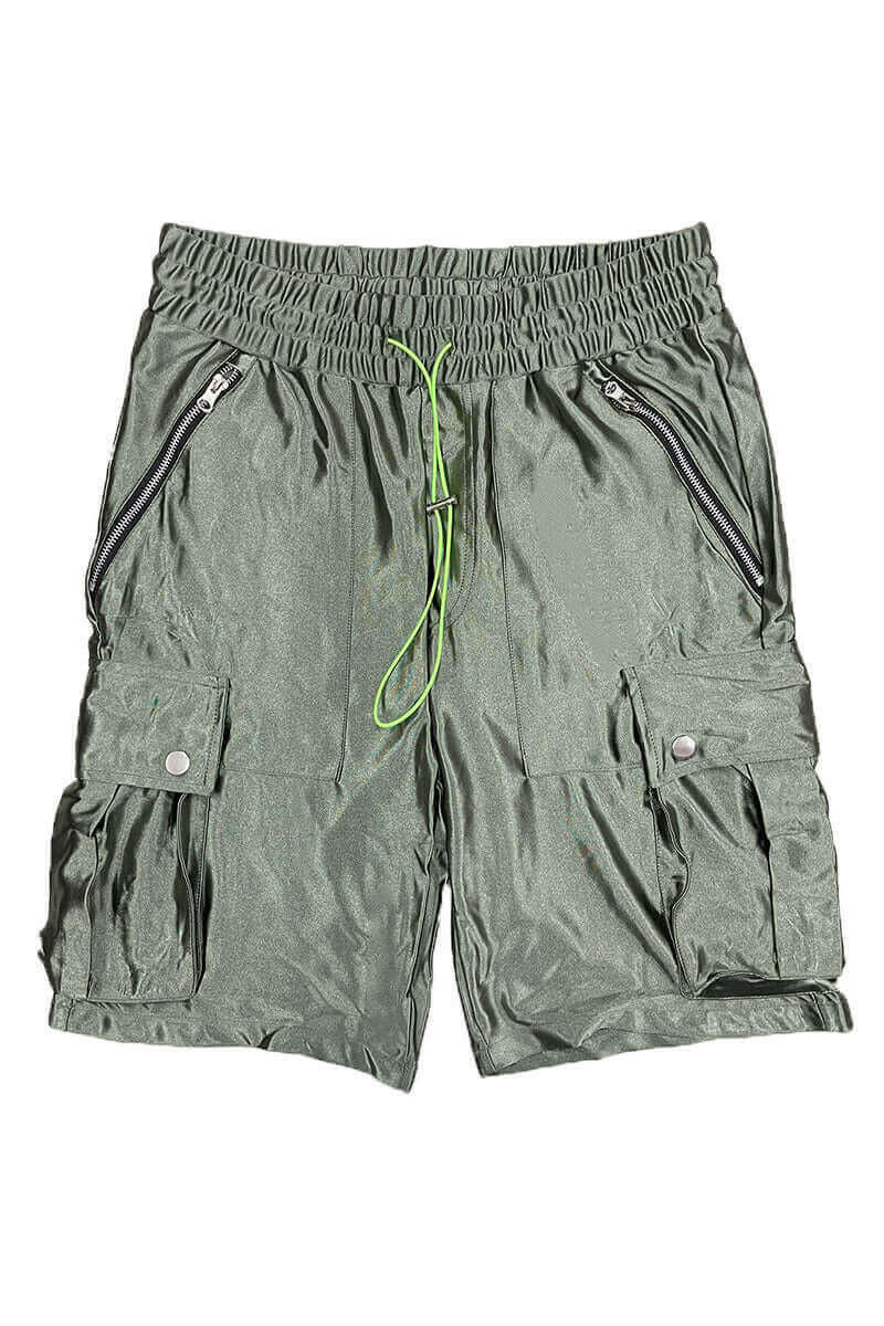 Satin Cargo Shorts.