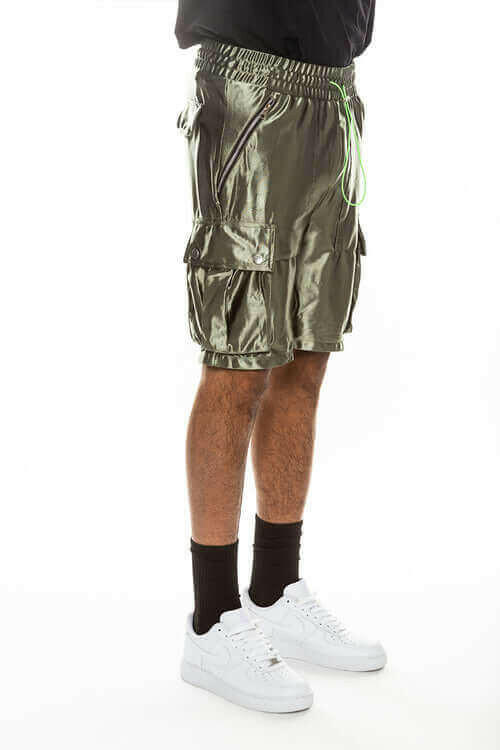 Satin Cargo Shorts.