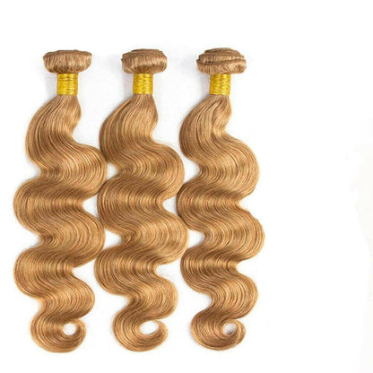 #27 Body Wave 10A Grade #1B/27 Hair BUNDLES with 4x4 CLOSURES & 13x4 F.