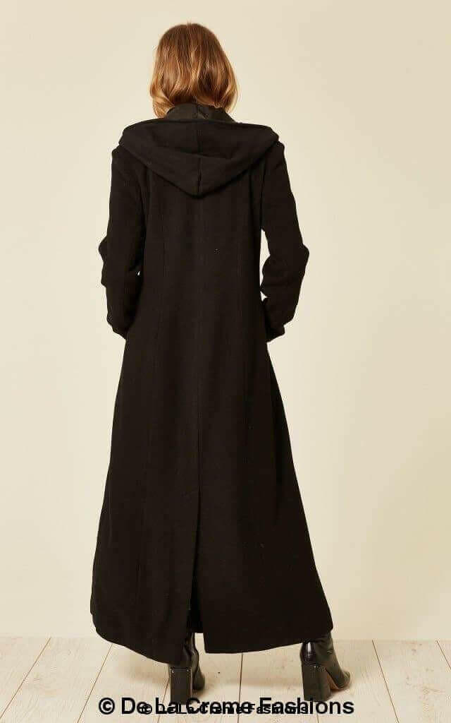 Oversized Wool Blend Hooded Long Coat (1716).