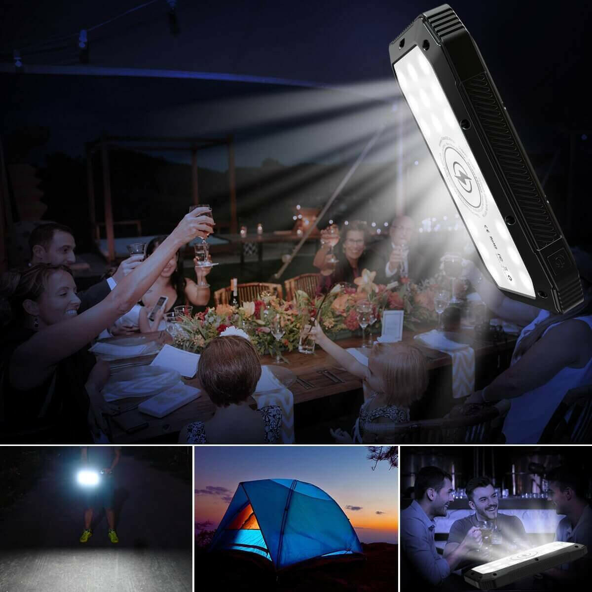 Sun Chaser Mini Solar Powered Wireless Phone Charger 10,000 mAh With.