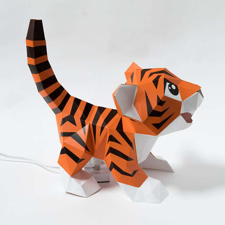 Baby Tiger 3D Paper Model, Lamp