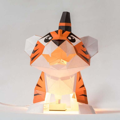 Baby Tiger 3D Paper Model, Lamp