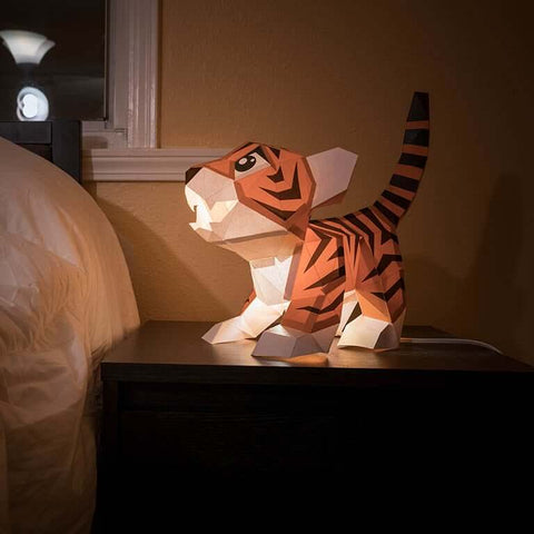 Baby Tiger 3D Paper Model, Lamp