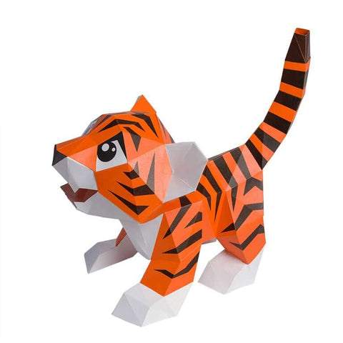 Baby Tiger 3D Paper Model, Lamp