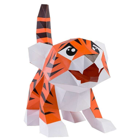 Baby Tiger 3D Paper Model, Lamp