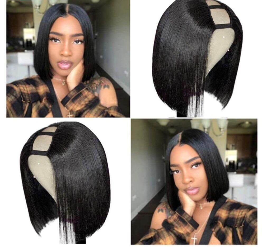 Short Bob U Part Wig - Human Hair Brazilian Remy