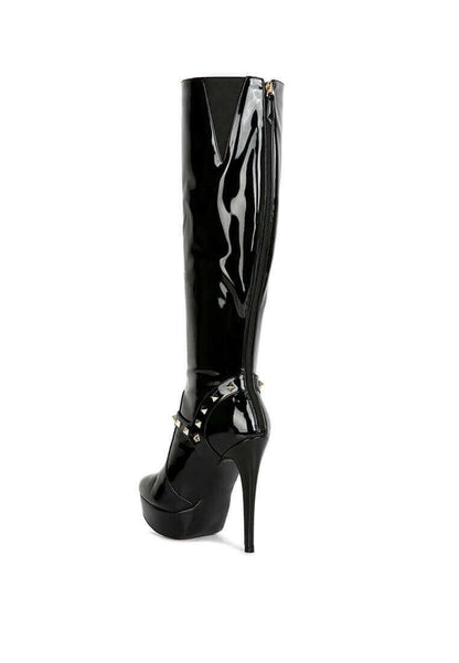 daphne stiletto heeled mid calf boots.