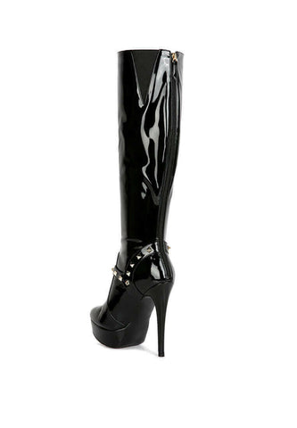 daphne stiletto heeled mid calf boots.