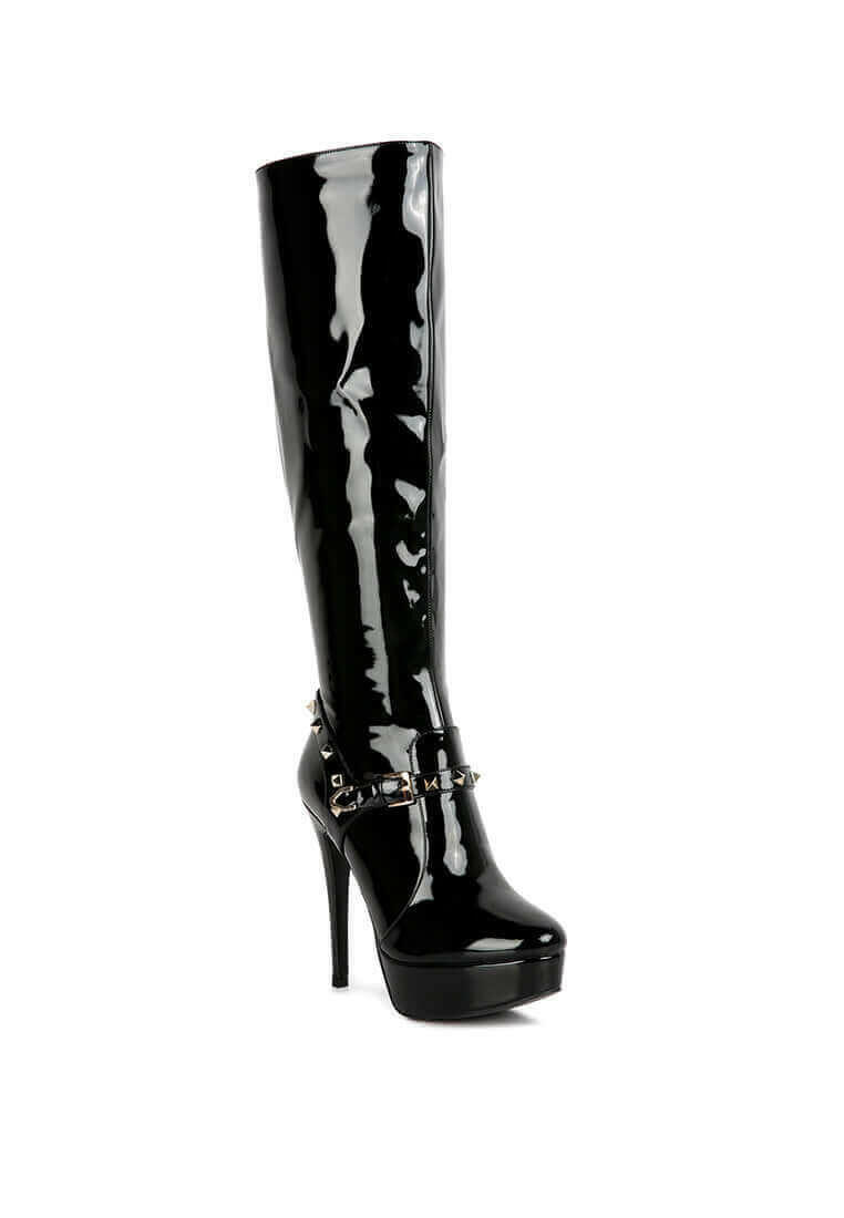 daphne stiletto heeled mid calf boots.