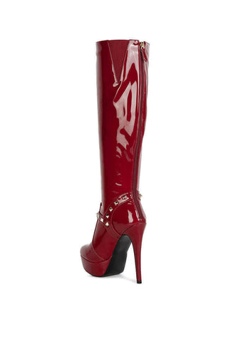 daphne stiletto heeled mid calf boots.