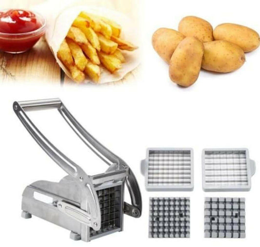 Stainless Steel French Fries and Potato Cutter with 2 Different Blades.