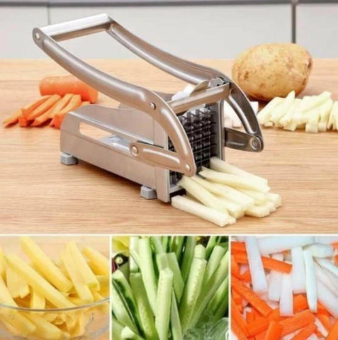 Stainless Steel French Fries and Potato Cutter with 2 Different Blades.