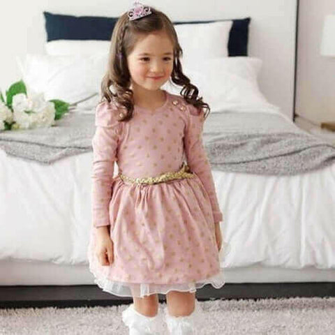 popular style girls dress Dot Lace Party Birthday.