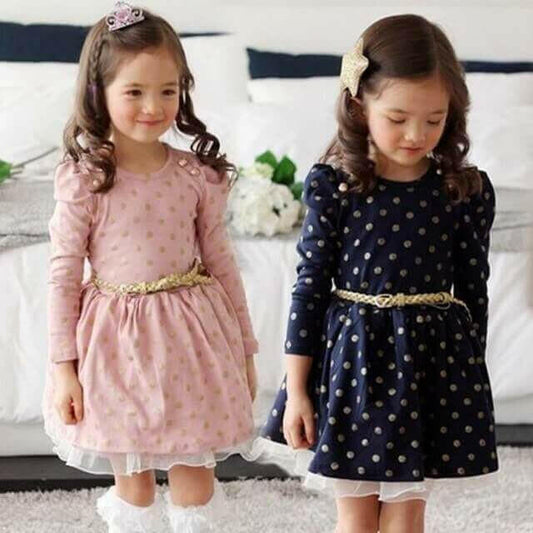 popular style girls dress Dot Lace Party Birthday.