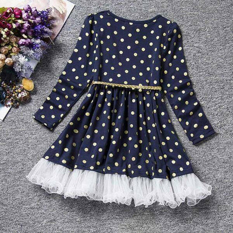 popular style girls dress Dot Lace Party Birthday.