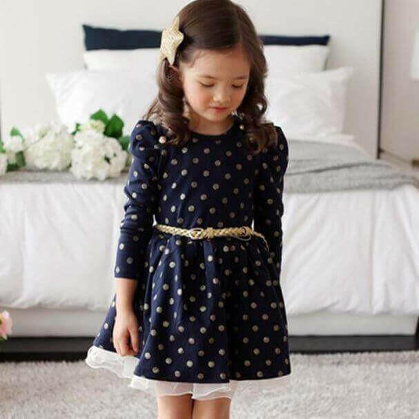 popular style girls dress Dot Lace Party Birthday