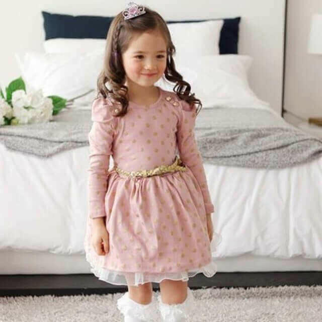 popular style girls dress Dot Lace Party Birthday