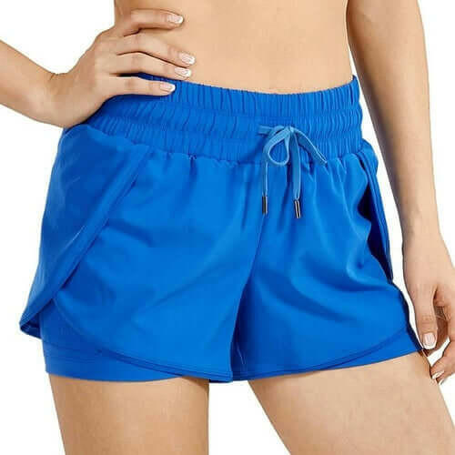 Workout Running Shorts Women with Liner 2 in 1 Athletic Sports Shorts.