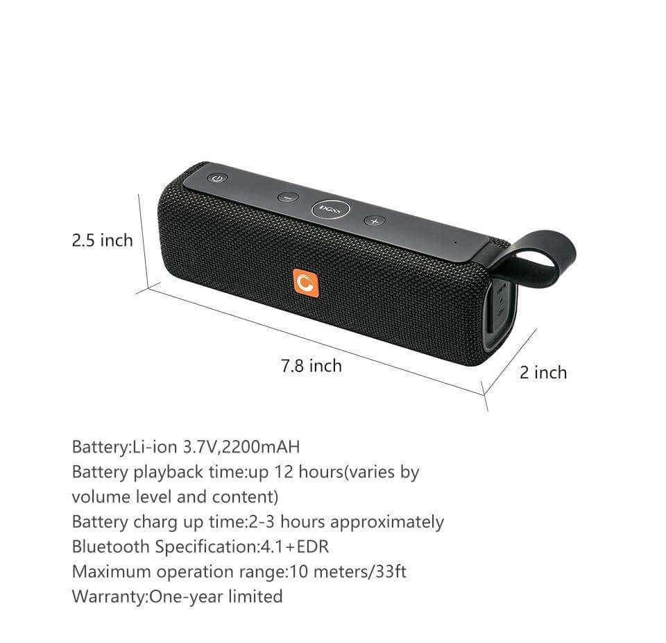 Outdoor Bluetooth Speaker Portable Wireless Speakers IPX6 Waterproof