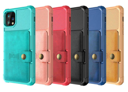 360 Protection Magnetic Leather Wallet Armor Case for iPhone.