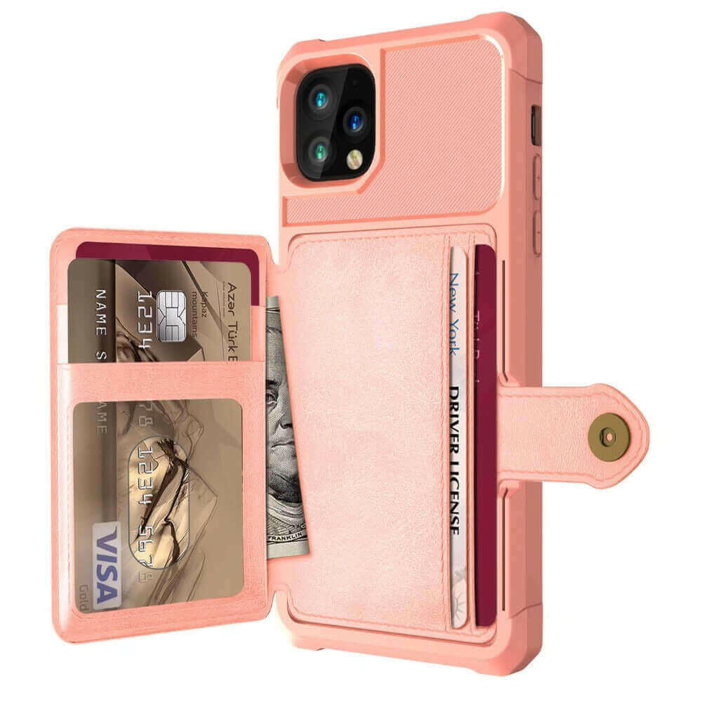 360 Protection Magnetic Leather Wallet Armor Case for iPhone.