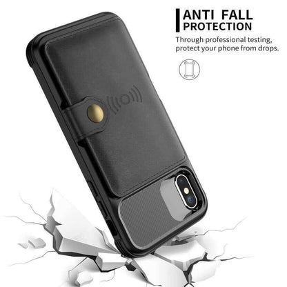 360 Protection Magnetic Leather Wallet Armor Case for iPhone.