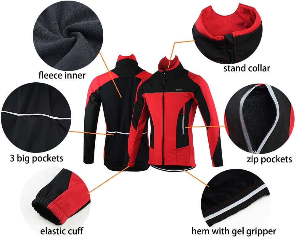 Men Winter Cycling Jacket Set Windproof Waterproof Thermal Sportswear