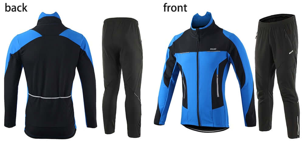 Men Winter Cycling Jacket Set Windproof Waterproof Thermal Sportswear