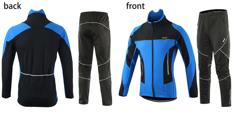 Men Winter Cycling Jacket Set Windproof Waterproof Thermal Sportswear