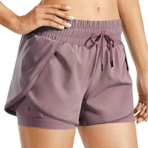 Workout Running Shorts Women with Liner 2 in 1 Athletic Sports Shorts.