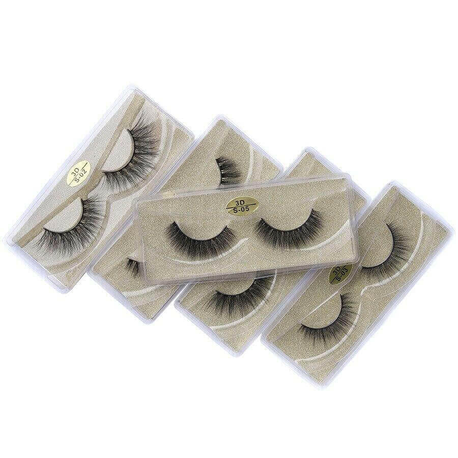 Eyelashes 10/50/100 Pairs 3d Mink Lashes Natural False Eyelash Faux