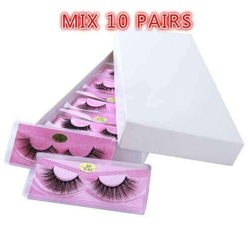 Eyelashes 10/50/100 Pairs 3d Mink Lashes Natural False Eyelash Faux