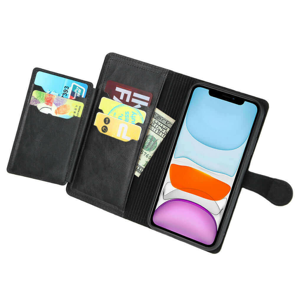 Zipper Wallet Flip Case For iPhone With Wireless Charging Support.