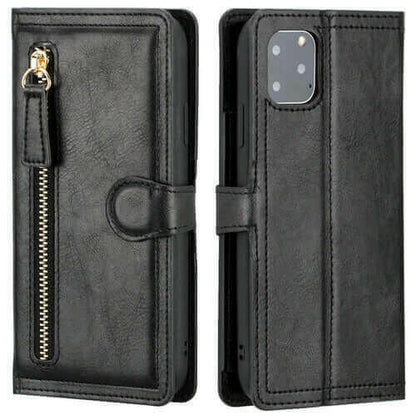 Zipper Wallet Flip Case For iPhone With Wireless Charging Support.