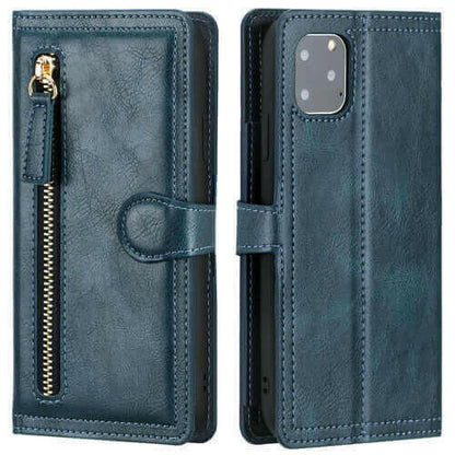 Zipper Wallet Flip Case For iPhone With Wireless Charging Support.