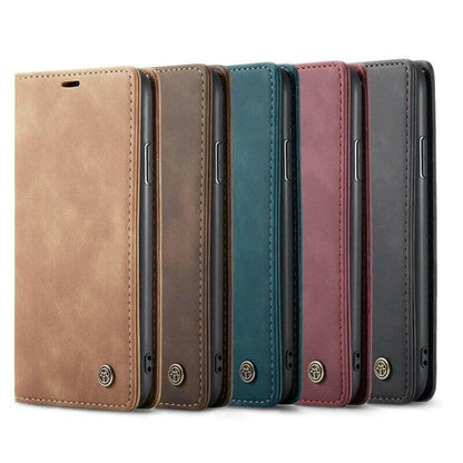 Luxury Magnetic Flip Wallet Case for iPhone 7, 8, X, 11, 12, 13.