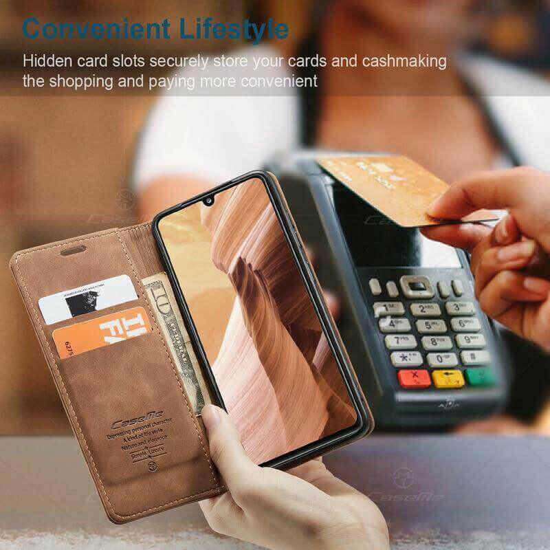 Luxury Magnetic Flip Wallet Case for iPhone 7, 8, X, 11, 12, 13.