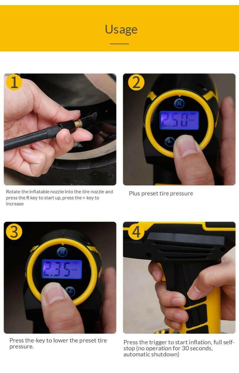 Portable Tire Inflator Air Pump.