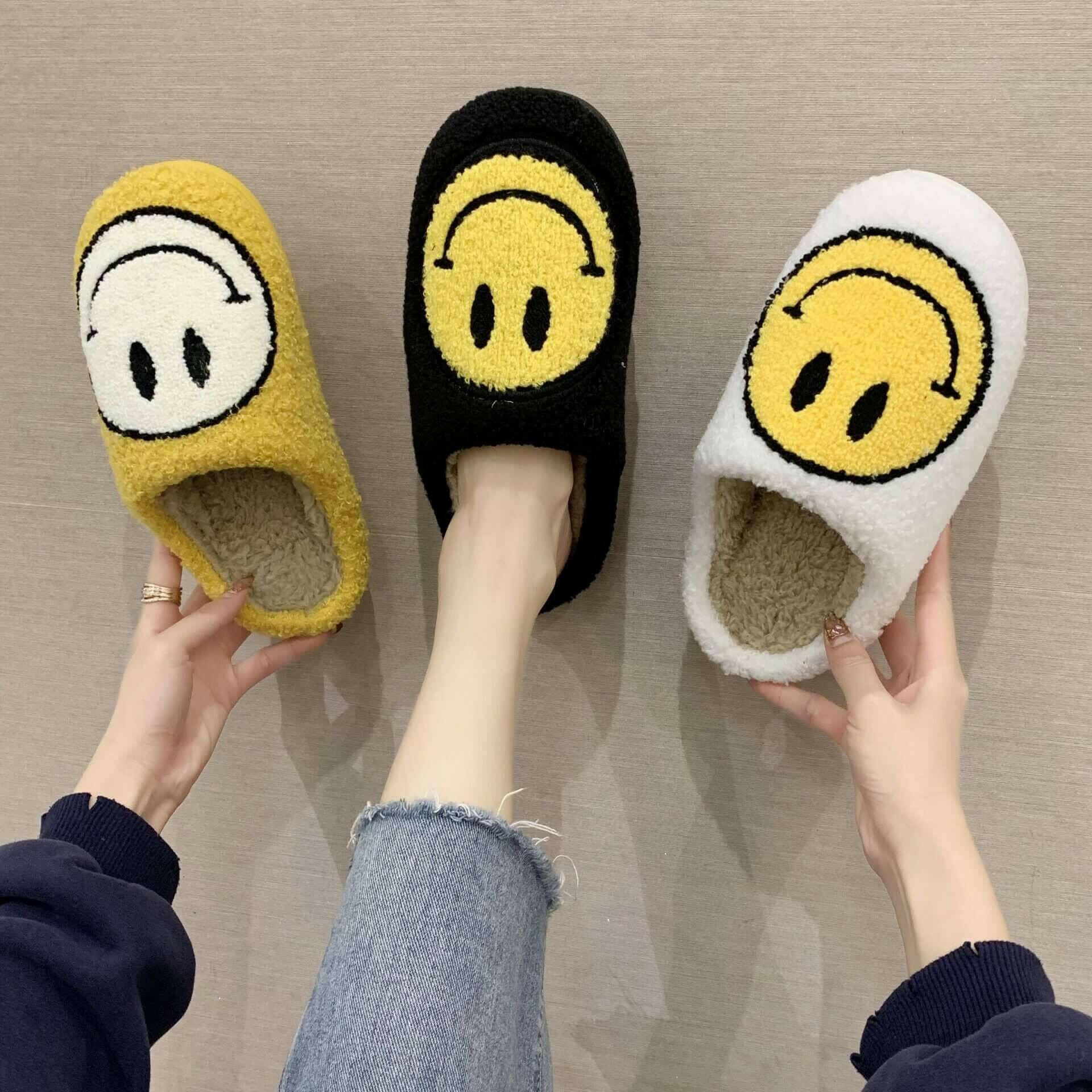 Smiley Face Slippers Women.