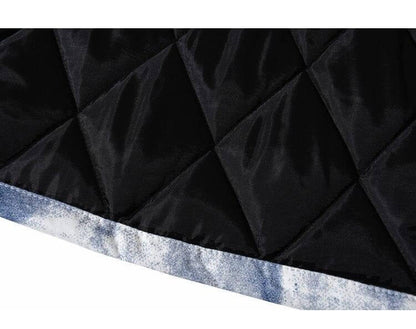 Parkas Winter Jacket Men Distressed Tie Dye Inkjet Printed Padded