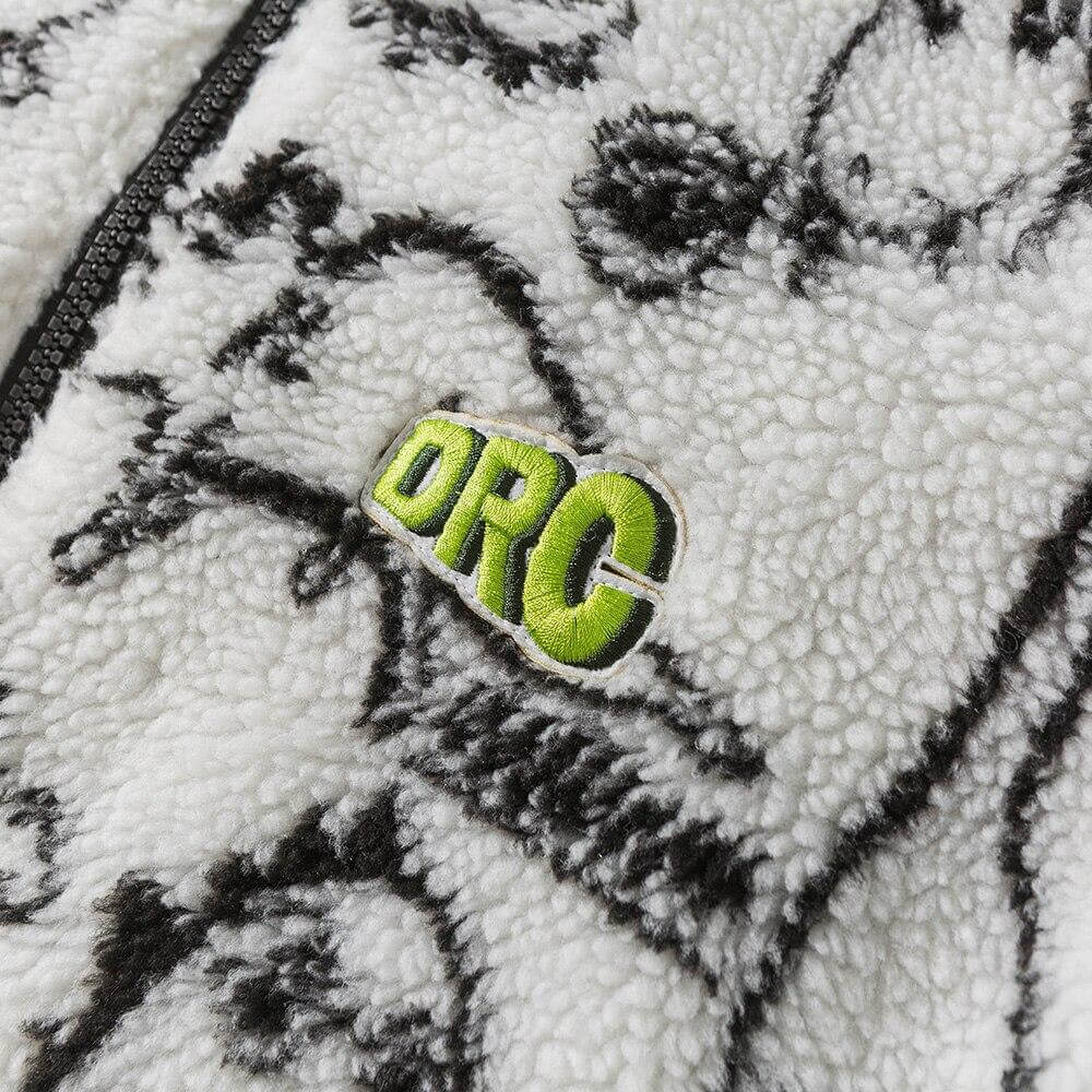 Lambswool Parkas Winter Jacket Men Dinosaur Graffiti Fuzzy Casual