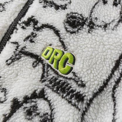 Lambswool Parkas Winter Jacket Men Dinosaur Graffiti Fuzzy Casual